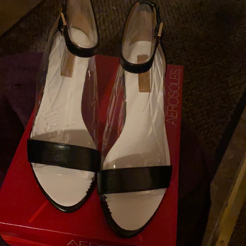 Aerosol leather opened toe aerosol heelrest heels